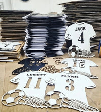Load image into Gallery viewer, Personalised Football Shirt Bedroom Decor Sign