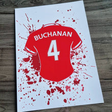 Load image into Gallery viewer, Personalised Splat Art Sports Shirt A4 Print