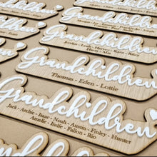 Load image into Gallery viewer, Personalised Grandchildren Sign - White & Oak