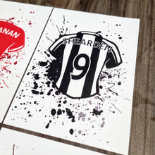 Load image into Gallery viewer, Personalised Splat Art Sports Shirt A4 Print