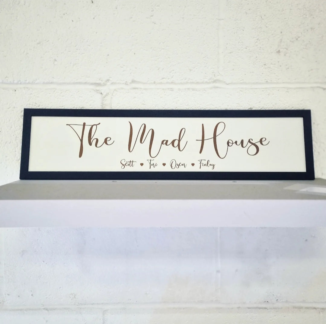 Personalised The Mad House Country Sign The Little Red Hut