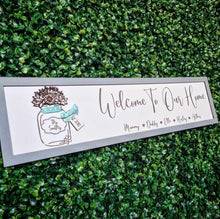 Load image into Gallery viewer, Personalised 3D Floral Jam Jar/Welcome To Our Home Country Sign