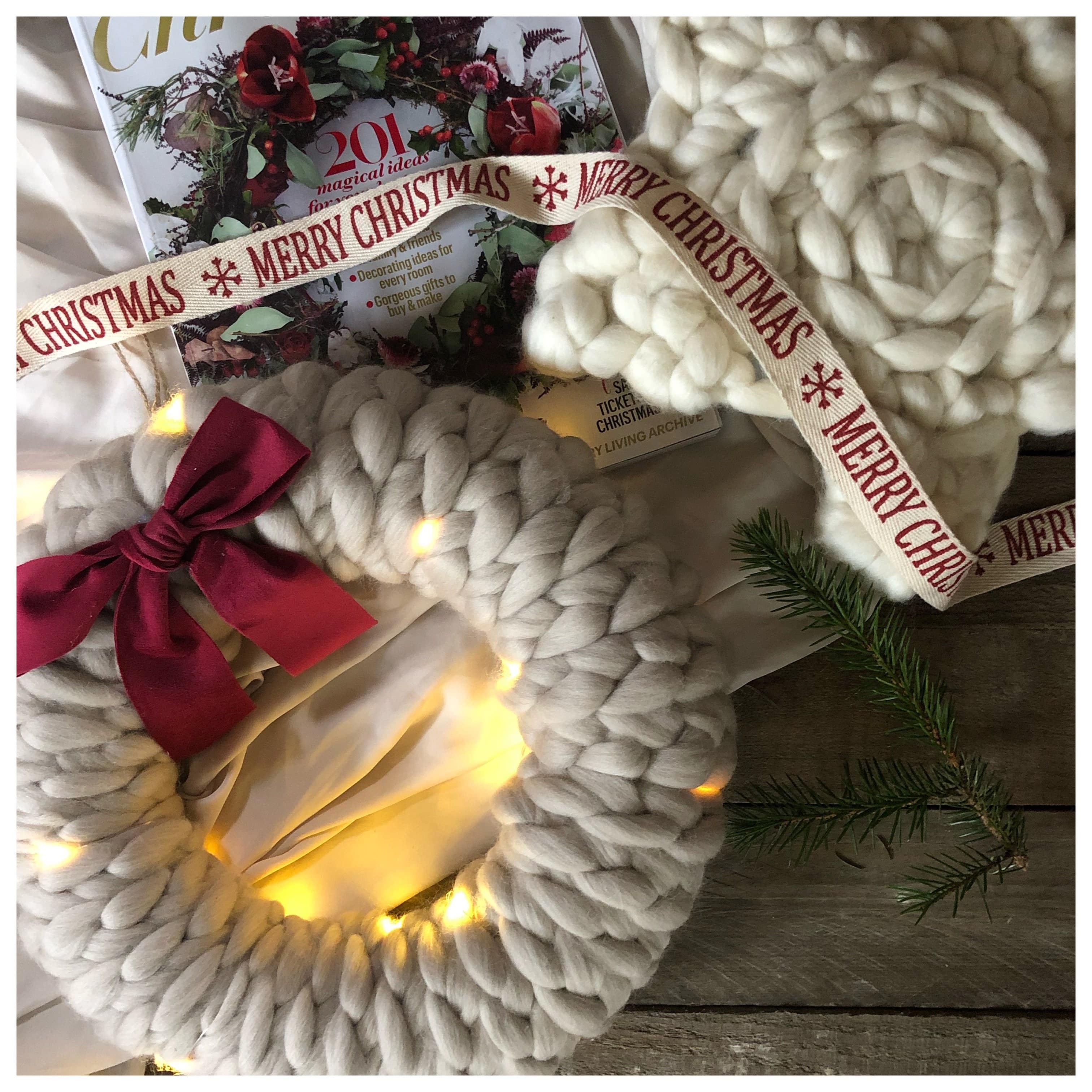 Luxury Christmas Chunky Knit Wreath The Little Red Hut