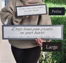 Load image into Gallery viewer, Personalised Dogs leave paw prints Petite Sign