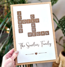 Load image into Gallery viewer, Personalised Scrabble Tile Oak Sign