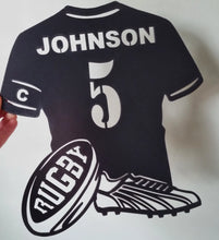 Load image into Gallery viewer, Personalised Rugby Shirt Bedroom Decor Sign
