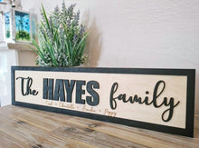 Load image into Gallery viewer, Personalised Family Black & Birch 3D Sign