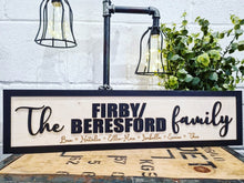 Load image into Gallery viewer, Personalised Family Black & Birch 3D Sign