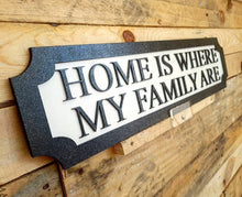 Load image into Gallery viewer, Home is where my family are 3D Train/Street Sign