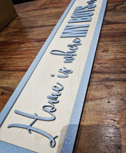 Load image into Gallery viewer, Home is where my boys are Grey & Birch 3D Sign