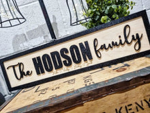 Load image into Gallery viewer, Personalised Family Black & Birch 3D Sign