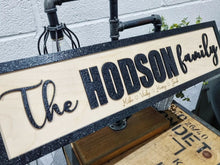 Load image into Gallery viewer, Personalised Family Black & Birch 3D Sign