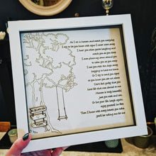 Load image into Gallery viewer, Personalised As I sit in heaven Glass Box Frame