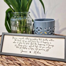 Load image into Gallery viewer, Personalised There's a miracle called friendship Petite Sign