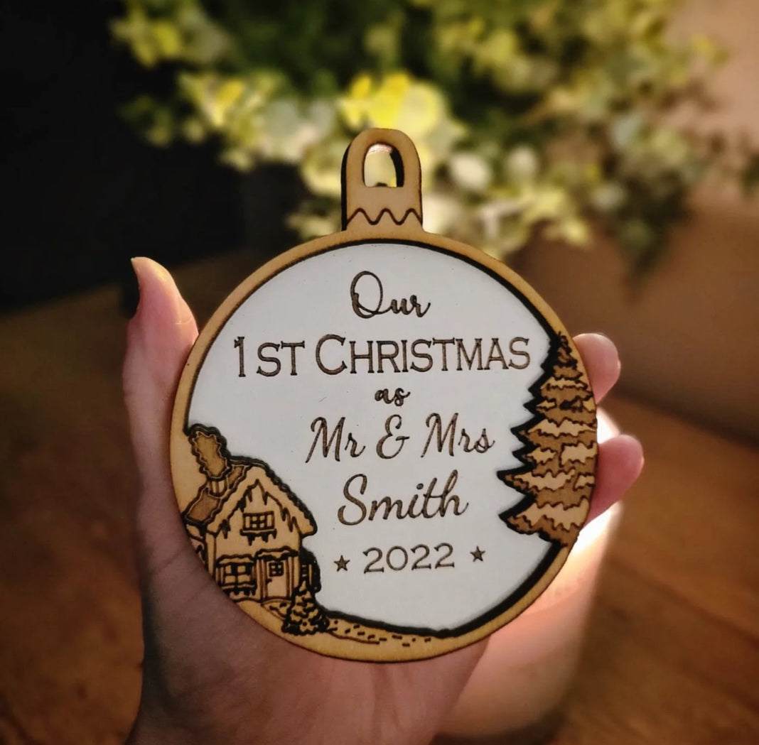 Personalised Our 1st Christmas Decoration The Little Red Hut