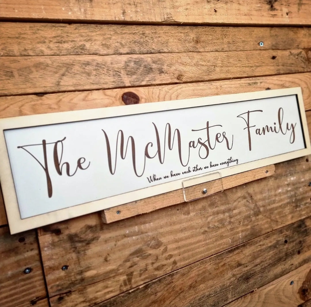 Personalise your own White & Natural Wood Sign The Little Red Hut