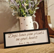Load image into Gallery viewer, Personalised Dogs leave paw prints Petite Sign