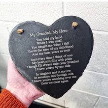 Load image into Gallery viewer, My Grandad, My Hero - Slate Heart