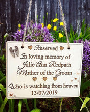 Load image into Gallery viewer, 20cm x 15cm Reserved/In Loving Memory Wedding Sign