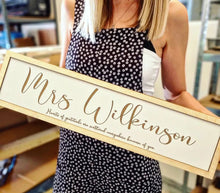 Load image into Gallery viewer, Personalise your own White & Natural Wood Sign