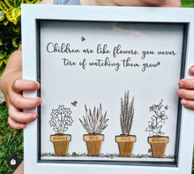 Load image into Gallery viewer, Children are like flowers Plant Pot Glass Box Frame