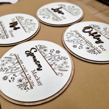 Load image into Gallery viewer, *SAVE £10 TODAY* Personalised Baby Birth Botanical Oak Sign
