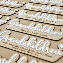 Load image into Gallery viewer, Personalised Grandchildren Sign - White &amp; Oak
