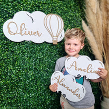 Load image into Gallery viewer, Personalised Hot Air Balloon/Cloud Nursery Sign
