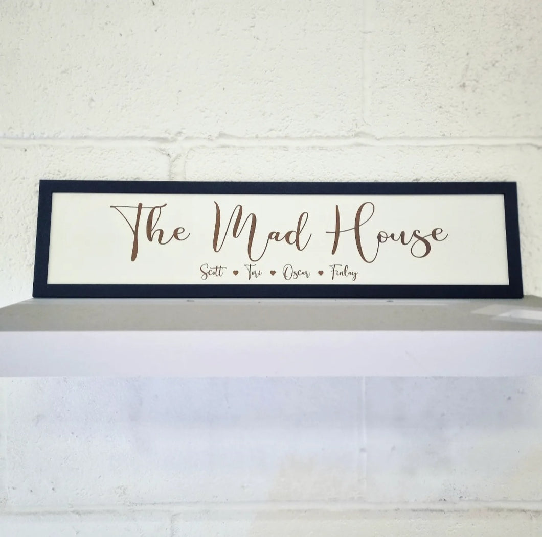 Personalised The Mad House Country Sign