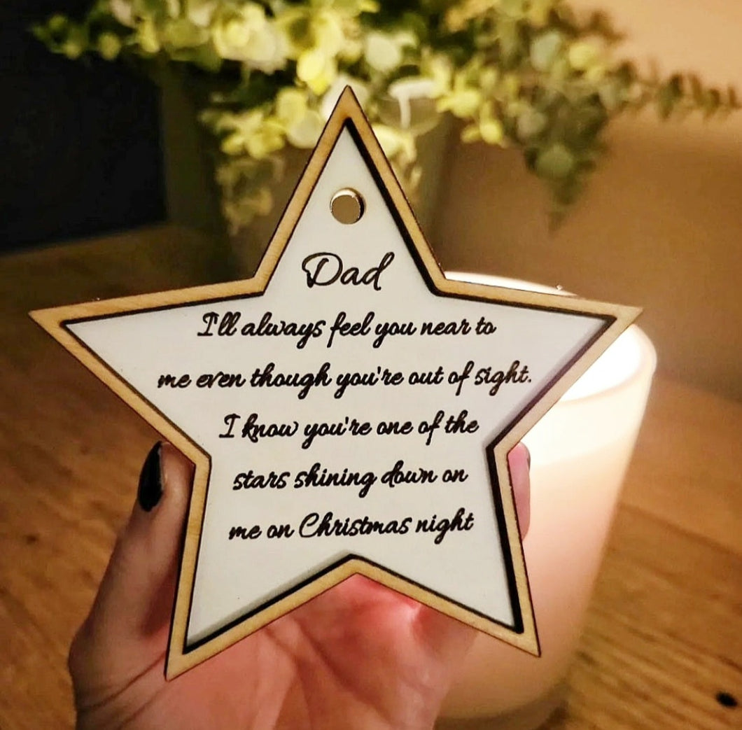 Christmas Star Remembrance Decoration- ANY name
