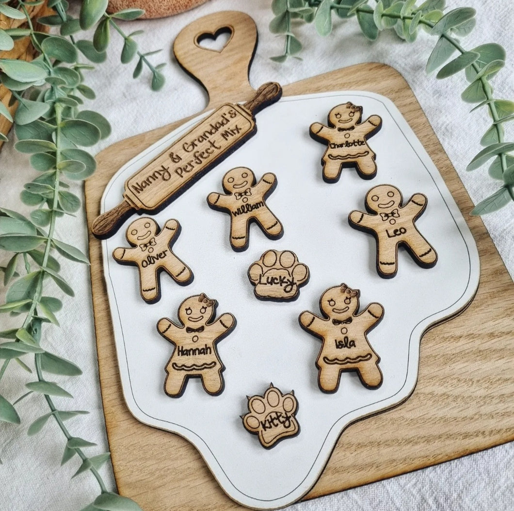 Personalised Gingerbread Wooden Farmhouse Chopping Board Keepsake