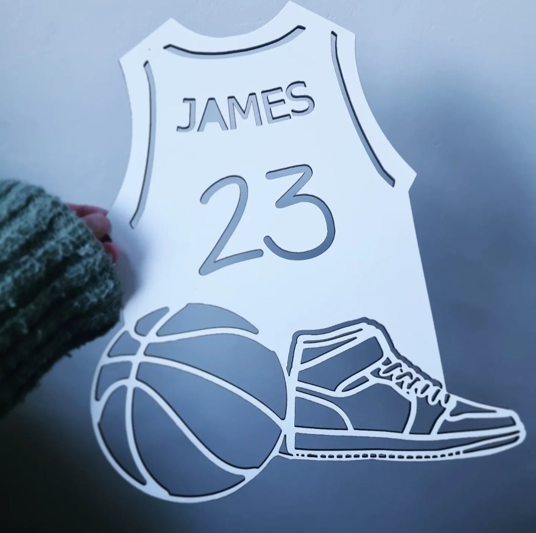 Personalised Basketball Vest Bedroom Decor Sign