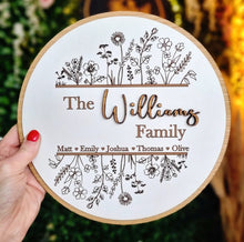 Load image into Gallery viewer, Personalised Family Botanical Oak Sign
