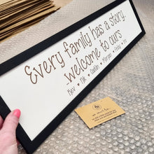 Load image into Gallery viewer, Personalised Every family has a story Petite Sign
