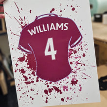 Load image into Gallery viewer, Personalised Splat Art Sports Shirt A4 Print
