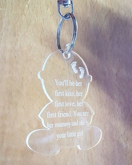 Mummy/Baby Girl Acrylic Keyring