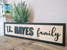 Load image into Gallery viewer, Personalised Family Black &amp; Birch 3D Sign
