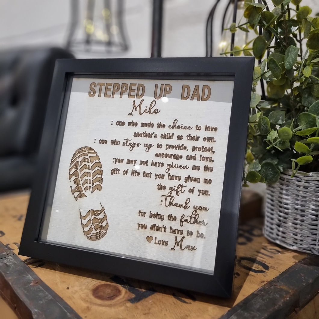 Stepped Up Dad Glass Box Frame