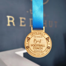 Load image into Gallery viewer, Personalised Best Football Coach/Manager Medal
