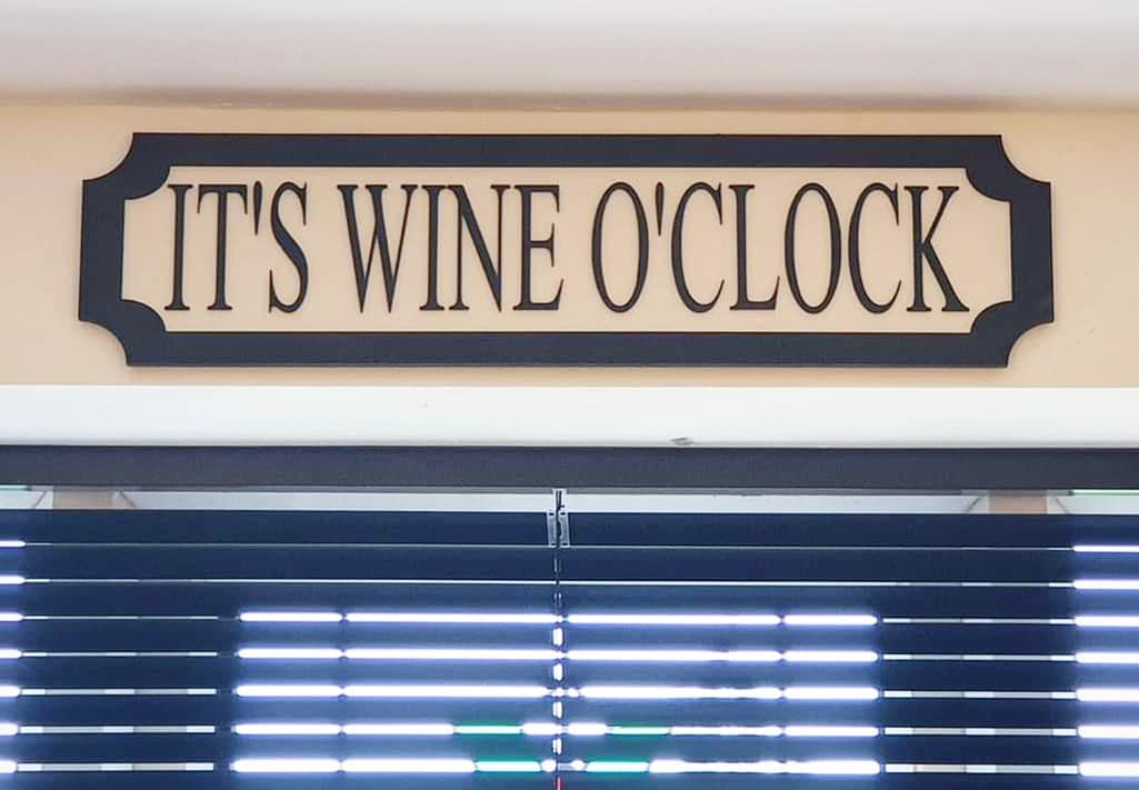 It's Wine O'Clock 3D Train Sign