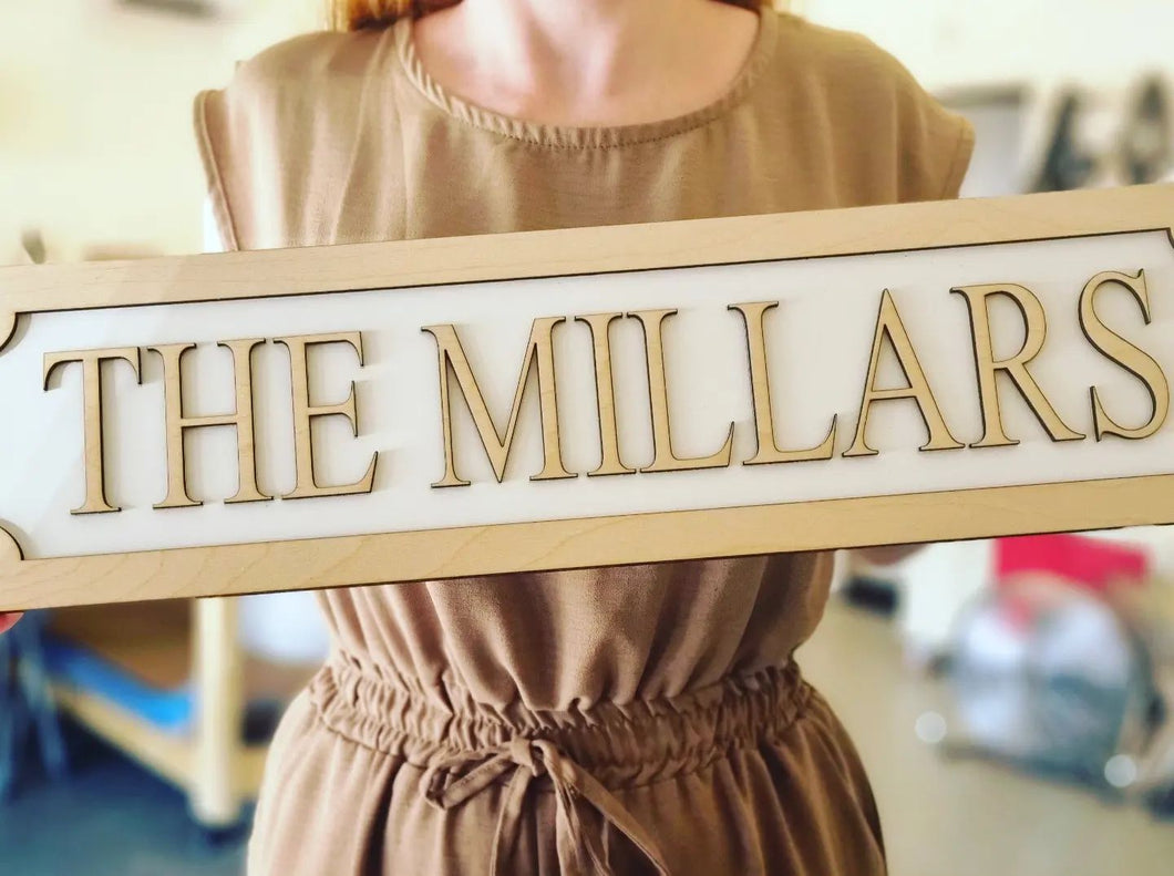 Natural Wood - Personalise your own - 3D Train/Street Style Sign