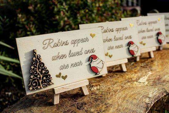Robins appear Christmas Miniature Easel (Ready to post - Limited Stock)