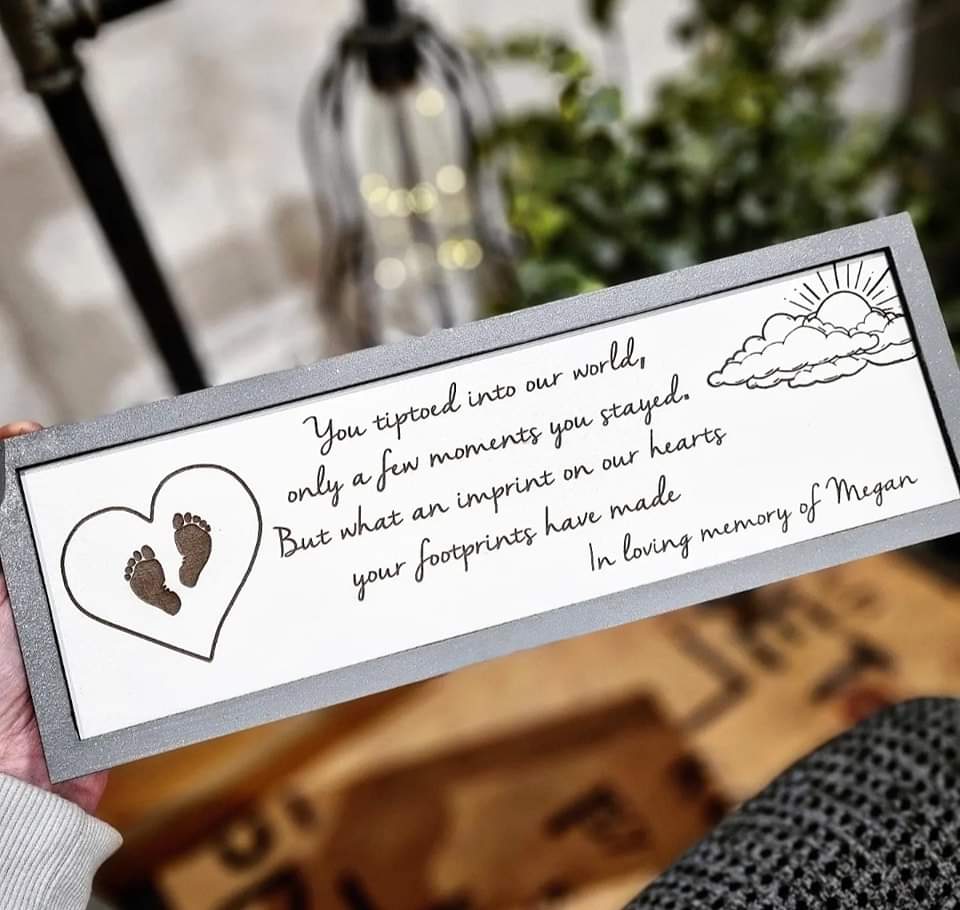 Personalised Footprints/In Loving memory Petite Sign