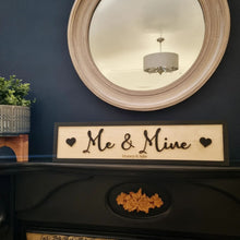 Load image into Gallery viewer, Personalised Me &amp; Mine Black &amp; Birch 3D Sign
