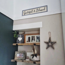 Load image into Gallery viewer, Grateful &amp; Blessed Grey &amp; Birch 3D Sign
