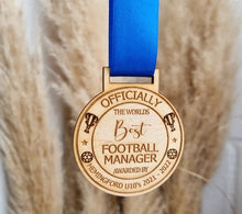 Load image into Gallery viewer, Personalised Best Football Coach/Manager Medal
