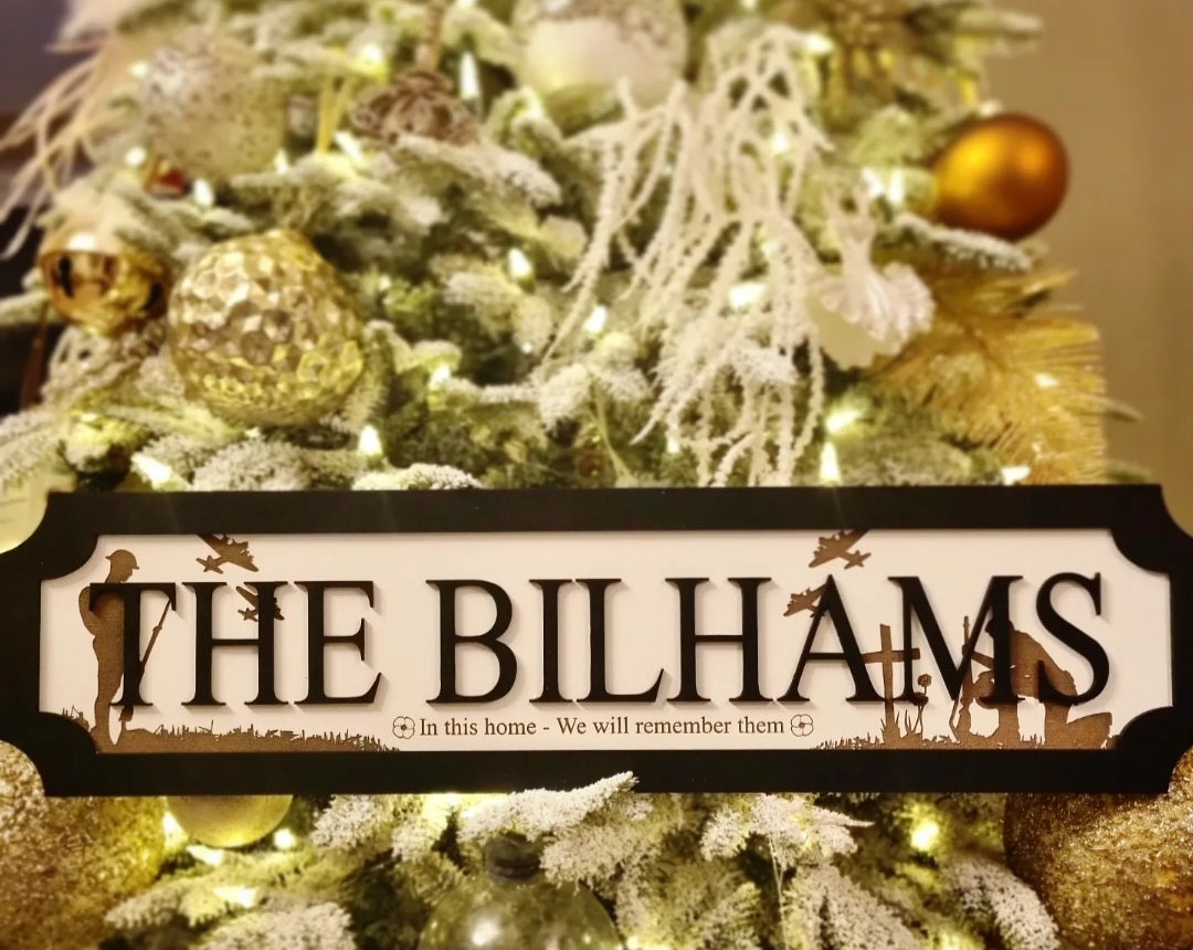 REMEMBRANCE DAY Personalise your own 3D Train/Street Style Sign The