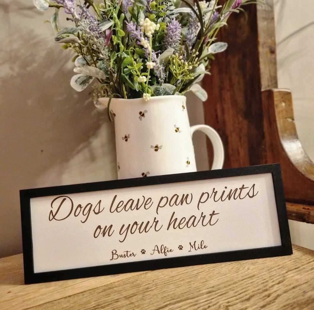 Personalised Dogs leave paw prints Petite Sign