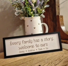 Load image into Gallery viewer, Personalised Every family has a story Petite Sign
