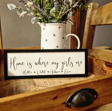 Load image into Gallery viewer, *HALF PRICE!* Personalised Home is where my boys/girls/children are Petite Sign
